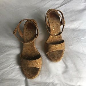 8.5 Tory Burch Cork Wedges